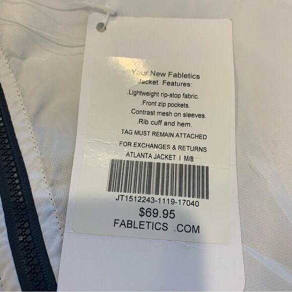 Fabletics Atlanta Jacket Size Medium White and Black - Picture 7 of 10